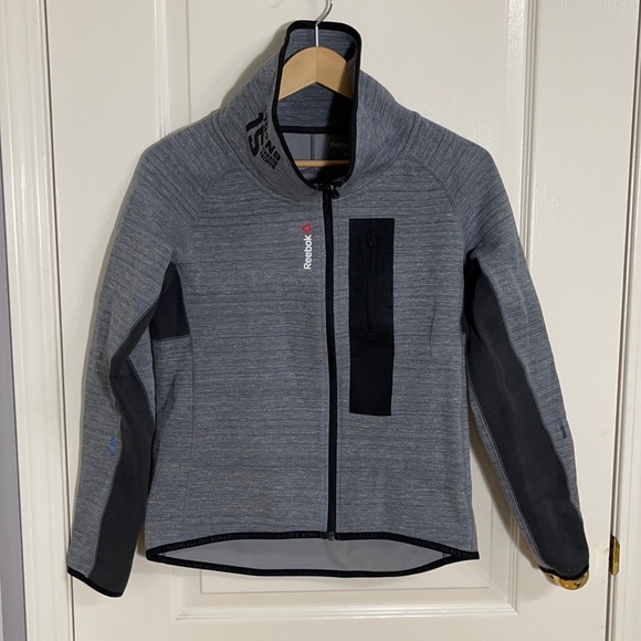 Reebok Zip Up Funnel Neck Zip Up Athletic Jacket - Picture 1 of 6